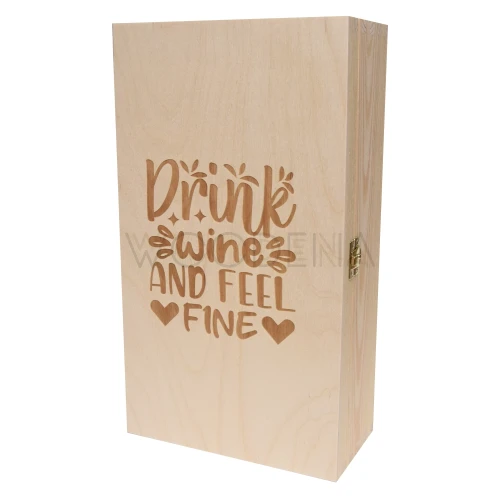 Skrzynka na wina z zabawnym grawerem na każdą okazję - drewniane pudełko na wino