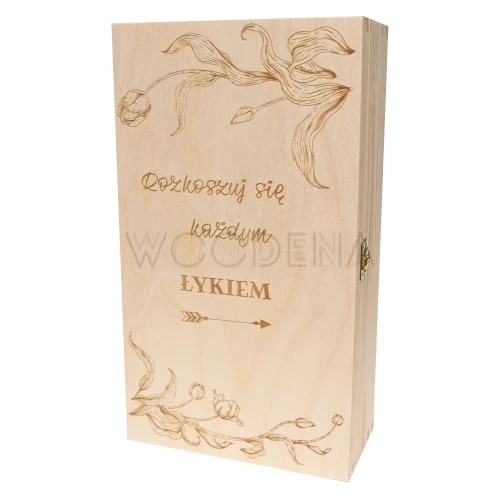 Skrzynka drewniana na dwa wina z uniwersalnym grawerem