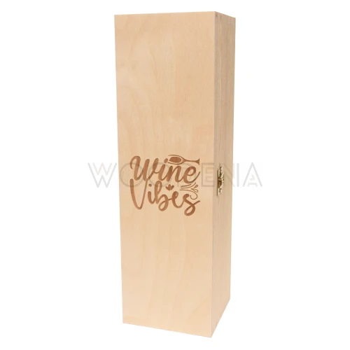 Drewniana skrzynka na wino z grawerem dla miłośnika win - prezent