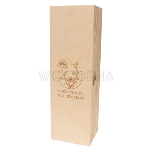 Drewniana skrzynka na wino boho z grawerem - prezent na każdą okazję