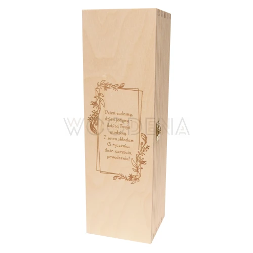 Skrzynka na wino z wygrawerowanymi życzeniami - urodziny, imieniny, rocznica