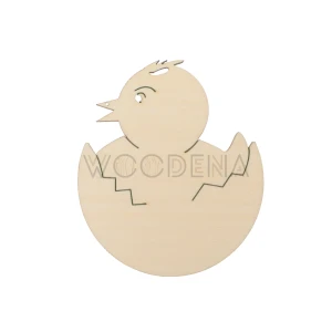 Wooden tag - chicken in an egg shell