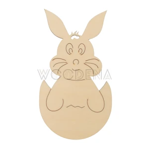 Wooden tag - rabbit in egg