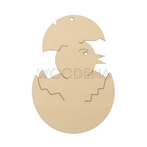 Wooden tag - chicken in an egg shell