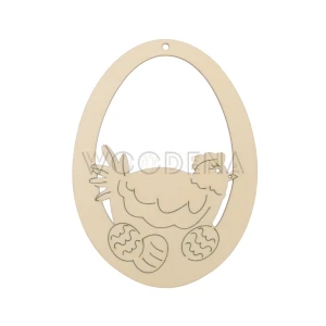 Wooden egg shaped Easter tag with sitter