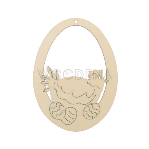 Wooden egg shaped Easter tag with sitter