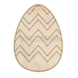 Wooden egg shaped Easter tag with pattern 2