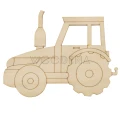 Drewniana zawieszka traktor do decoupage: szablon z wyciętym kształtem traktora.