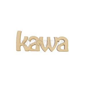 Napis ze sklejki Kawa