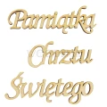 Drewniany napis Pamiątka Chrztu Świętego ze sklejki brzozowej.
