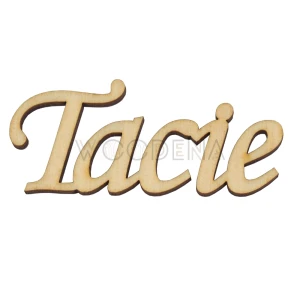 Wycinanka ze sklejki, napis Tacie
