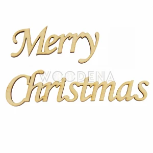 Napis drewniany ze sklejki brzozowej - “Merry Christmas”