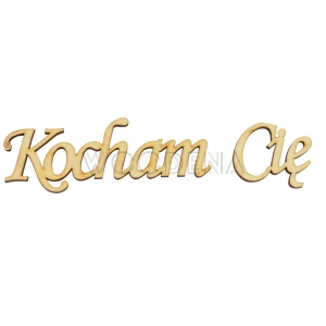 Wycinanka ze sklejki, napis Kocham Cię