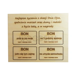 Wooden father's day gift voucher
