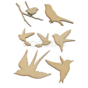 Wooden scraps set - birds for decoration