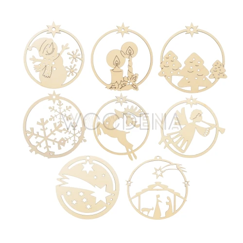 Wooden Christmas tags set