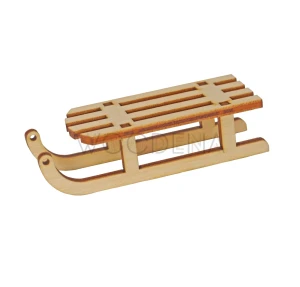 Plywood mini sled 3D - winter decoration