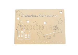 Wooden advent calendar - base and 5 tags