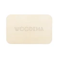 Drewniana plakietka prostokątna zaokrąglona z logo Woodenia, wykonana ze sklejki brzozowej.