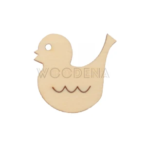 Small wooden cutout - bird pattern (5 pcs)