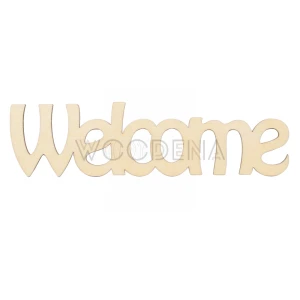 Napis drewniany ze sklejki brzozowej - “Welcome”