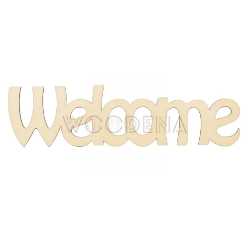 Napis drewniany ze sklejki brzozowej - “Welcome”