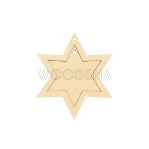 Drewniana podwójna gwiazdka ze sklejki - 2w1