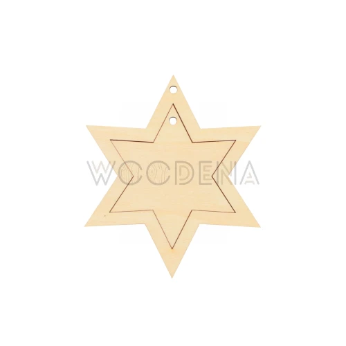 Drewniana podwójna gwiazdka ze sklejki - 2w1