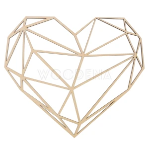 Serce geometryczne z drewna