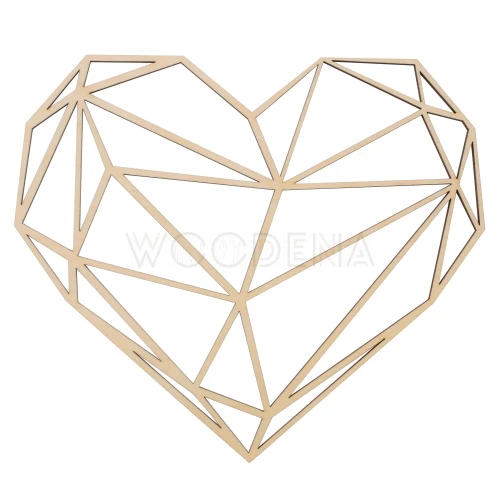 Serce geometryczne z drewna