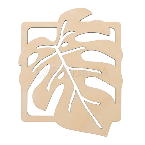 Wooden mug coaster - monstera leaf 2