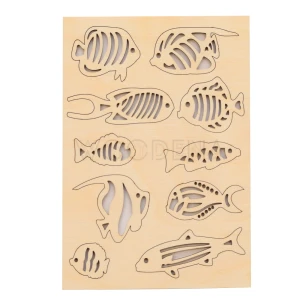 Wooden scraps set - fish