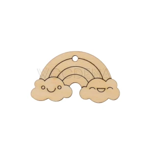 Wooden tag - rainbow