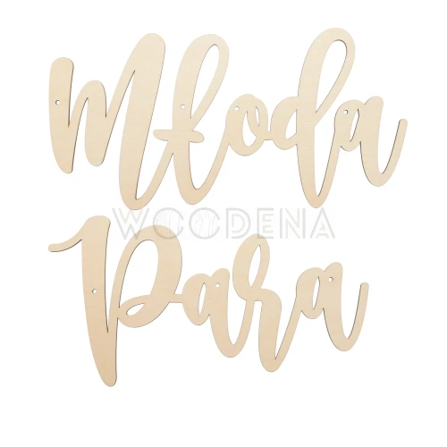 Girlanda drewniana napis Młoda Para