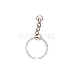 Key ring base - metal, circle with chain