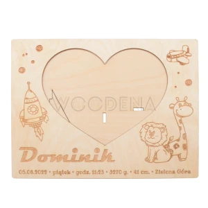Wooden baby birth frame for boy