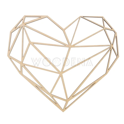 Drewniane serce geometryczne na ścianę