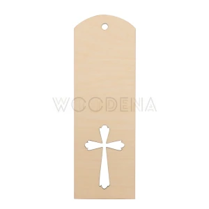 Religijna zakładka do książki z krzyżem - sklejka drewniana
