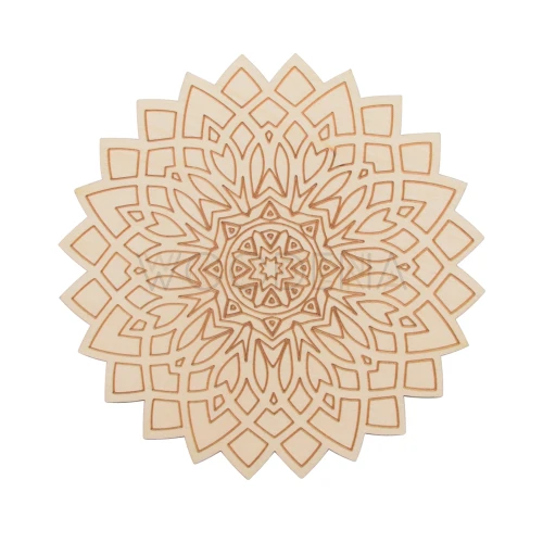Wooden mandala decorative coaster - coloring page 2