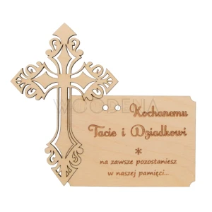 Drewniana zawieszka na znicz dla taty i dziadka