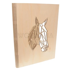 Wooden A4 / A5 binder for documents - geometric horse