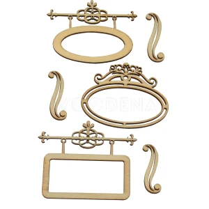 Wooden scraps set - decors