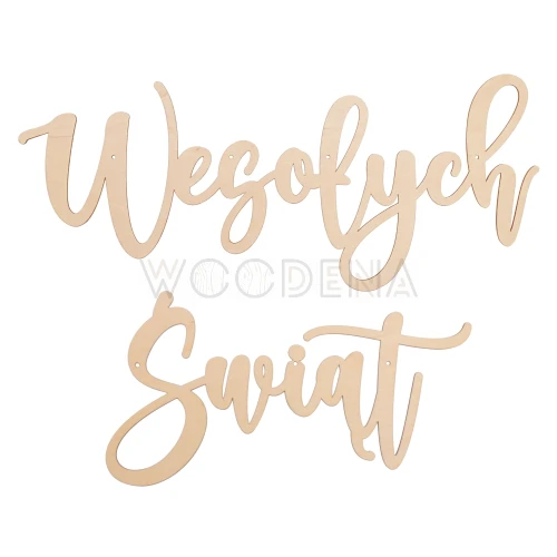 Wooden garland -  "Wesołych Swiąt"