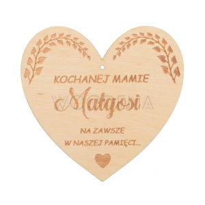 Zawieszka na znicz dla mamy z imieniem - drewno