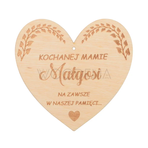 Zawieszka na znicz dla mamy z imieniem - drewno