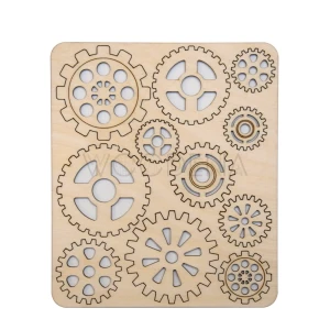 Wooden scraps set - gears