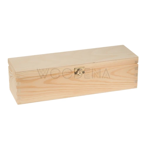 Single wine box with hinged lid