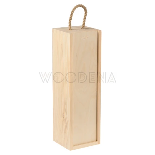 Single wine box with sliding lid