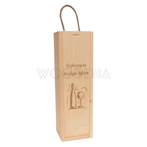Single wine box with sliding lid - gift box for wine lover