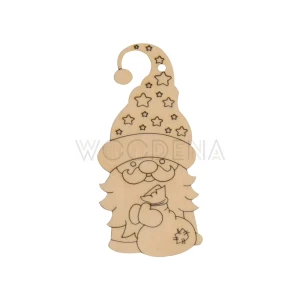 Wooden gnome for painting Christmas decoration